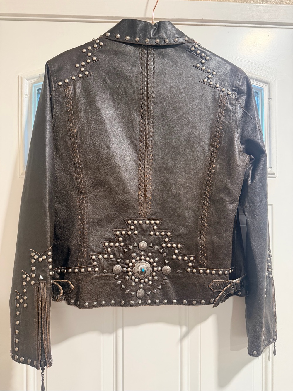 Cripple Creek Women's Brown Studded Leather Jacket - Picture 2 of 7